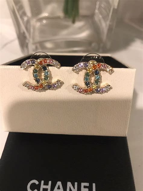 chanel earrings multicolor|chanel earrings website.